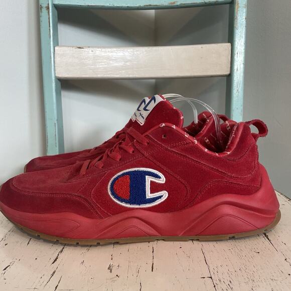 CHAMPION CMS10004M 93EIGHTEEN RED SUEDE LOW TOP SHOES SNEAKERS Men's SIZE 13m - Picture 4 of 9